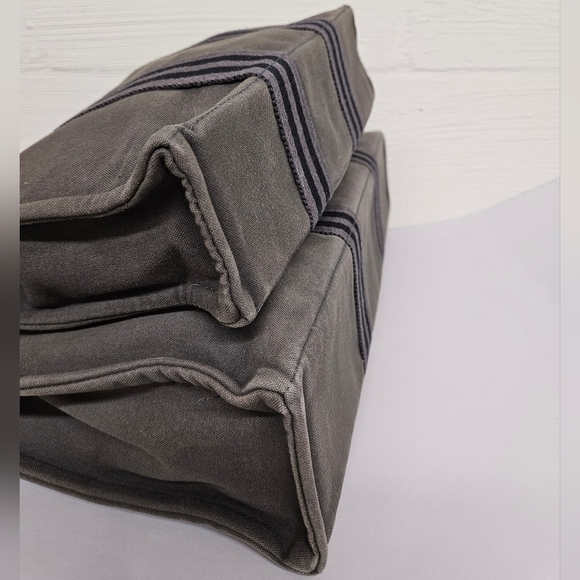 Hermes Canvas Fourre Tout Holdall MM and GM Tote Bag Set in Gray and Black - Picture 5 of 15